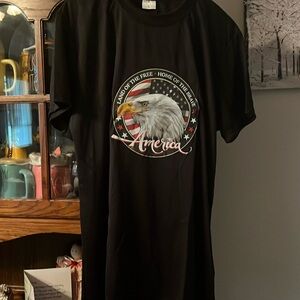 Land of the Free Home of the Brave poly tee brand new